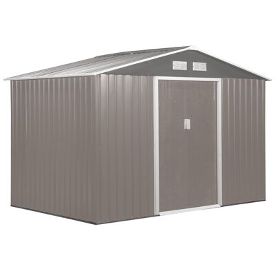 Wikinger Tool Shed with Foundation Garden Shed Garden Shed Metal Gray 277 x 195 x 192 cm
