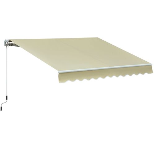 Wikinger awning articulated arm awning sun protection with hand crank 3.5 x 2.5 m beige cream aluminum polyester