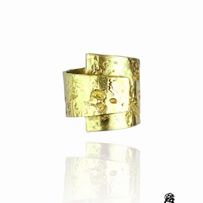 Anillo contemporáneo HUELLA Texturizado – verstellbar