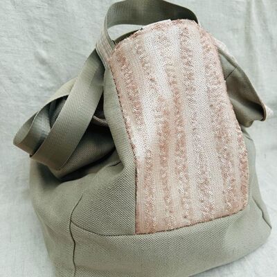Tasche aus Baumwollstoff mit rosa Pailletten, Paillette-Modell