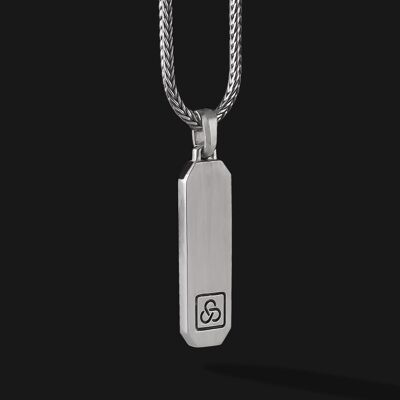 Pendentif signature en argent sterling 925 avec chaîne en queue de renard