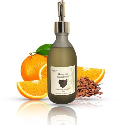 Huile à barbe orange et bois de santal - Flacon de 300 ml