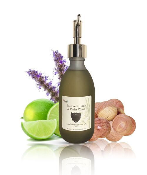 Patchouli, Lime and Cedar Wood Beard Oil - 300ml Bottle