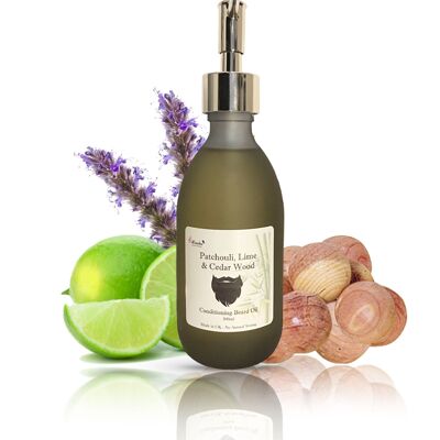 Patchouli, Lime and Cedar Wood Beard Oil - 300ml Bottle