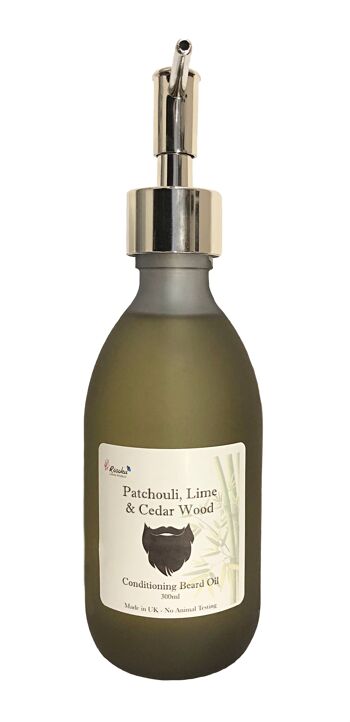 Huile à Barbe Patchouli, Tilleul et Bois de Cèdre - Flacon de 300 ml 2