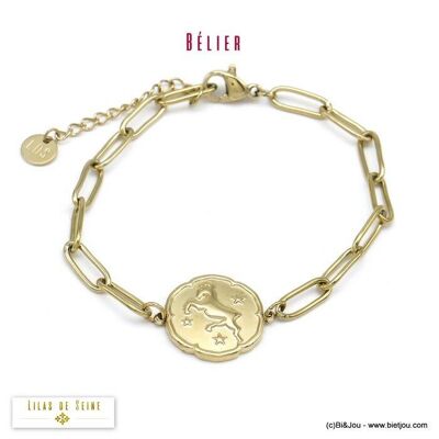 bracelet signe astro BELIER zodiacal acier 0220021