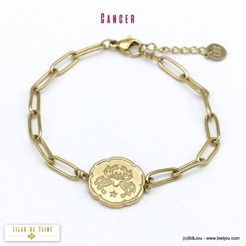 bracelet signe astro CANCER zodiaque acier 0220024