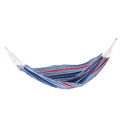 Wikinger hammock outdoor cotton with carrying bag load capacity up to 150 kg modern 310 x 150 cm blue + red