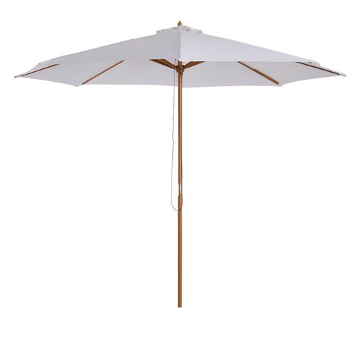 Wikinger parasol wood 300 cm wooden parasol garden parasol balcony parasol bamboo cream white