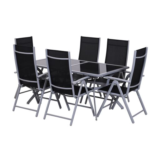 Wikinger 7-piece seating set, garden furniture, garden set, garden furniture, aluminum (7-piece)