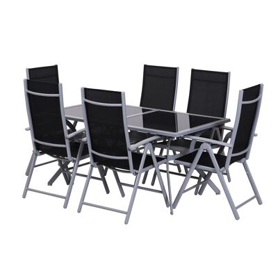 Wikinger 7-piece seating set, garden furniture, garden set, garden furniture, aluminum (7-piece)