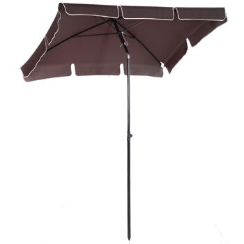 Wikinger Parasol, parasol de jardin, parasol de plage, parasol de balcon, protection solaire, pliable (marron café + noir)
