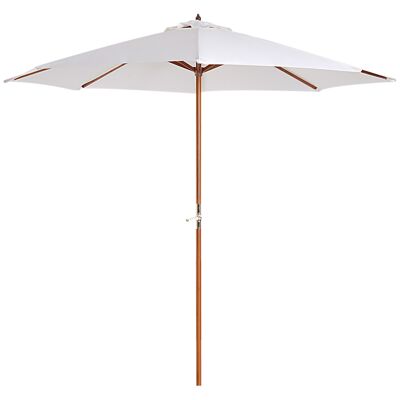 Wikinger Parasol Parasol de marché en bois Parasol de jardin Φ2.Peuplier à manivelle de 7 m