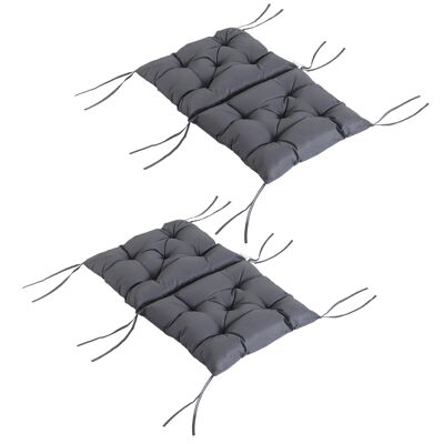 Wikinger set of 2 pads for low-back chair pads seat cushions garden cushions gray