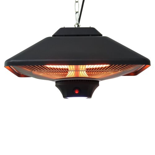 Wikinger patio heater ceiling heater with remote control LED lighting, 2000W, 43x43x25cm