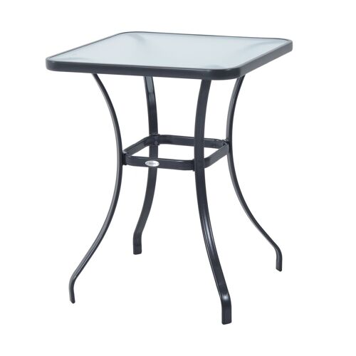 Wikinger garden table glass table 68.5x68.5cm black