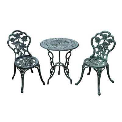 Wikinger bistro set garden set garden furniture 3-piece. Balcony furniture set cast aluminum antique green