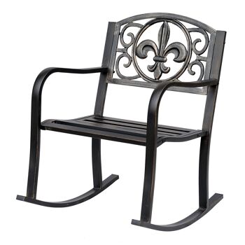 Wikinger chaise à bascule chaise de jardin chaise relax métal antique bronze