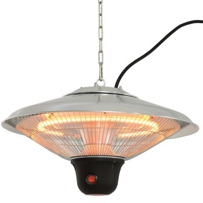 Wikinger ceiling heater 1500W with LED incl. remote control terrace aluminum silver Φ42 x H29cm