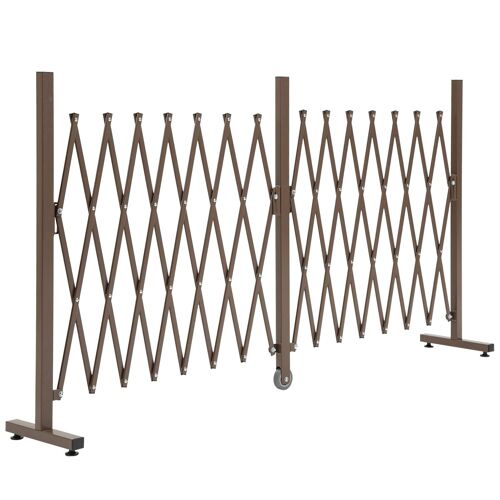 Wikinger scissor gate barrier scissor barrier extendable 52-405cm garden aluminum brown H103.5cm