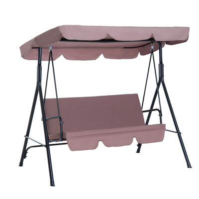 Wikinger Hollywood swing garden swing swing bench 3-seater with roof steel brown 172 x 110 x 153 cm