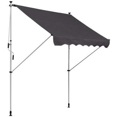 Wikinger tenda da sole braccio articolato morsetto tenda da sole regolabile in altezza protezione solare braccio pieghevole manovella balcone grigio alluminio 200 x 150 cm