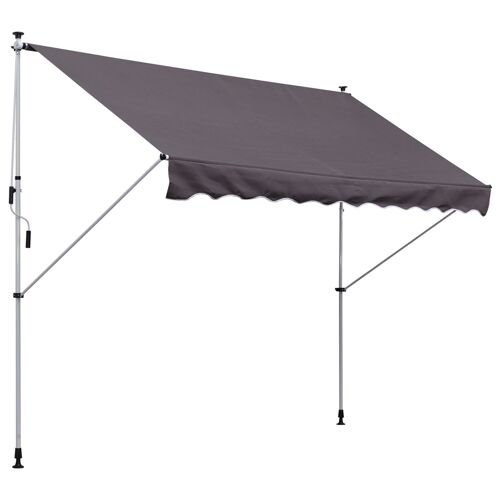 Wikinger awning clamp awning articulated arm awning sun protection folding arm hand crank balcony aluminum gray 300 x 150 cm
