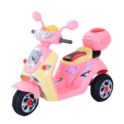 Wikinger moto électrique pour enfants moto électrique voiture électrique pour enfants véhicule pour enfants tricycle, 6V, métal + PP, 108x51x75cm (rose + jaune)