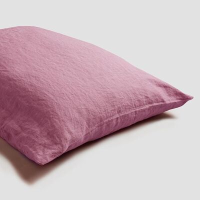 Raspberry Linen Pillowcases (Pair) - Square
