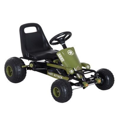 Wikinger Go Kart voiture à pédales Kettcar pour enfant avec frein à main à partir de 3 ans vert 99 x 65 x 56 cm