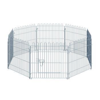 Wikinger Enclos extérieur pour chiots Clôture pour chiots Parc pour chiots Porte pour animaux 8 parties L63 x H60 cm