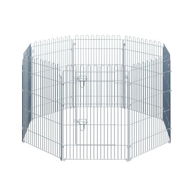 Wikinger recinto esterno per cuccioli recinto per cuccioli recinto per cuccioli cancello per animali 8 parti L63 x H91 cm