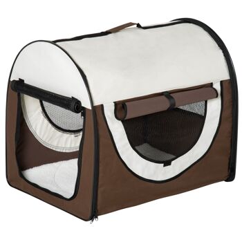Wikinger boîte de transport pliable pour chien, boîte de transport pour animal de compagnie, 2 couleurs, 5 tailles (L (70x51x59 cm), café)