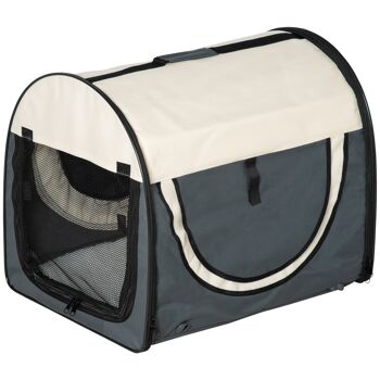 Wikinger caisse de transport pliable pour chien boîte de transport pour animaux de compagnie chats gris foncé 61 x 46 x 51 cm