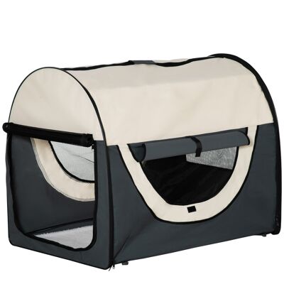 Wikinger Hundebox faltbare Hundetransportbox Transportbox für Hauskatzen dunkelgrau 97 x 71 x 76 cm