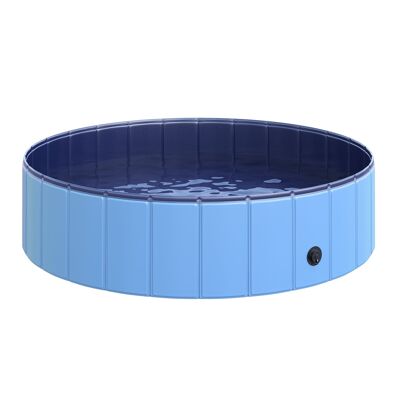 Wikinger Piscina per cani Piscina per bambini Piscina Bagno per cani PVC+Legno Blu Ø120 x H30 cm