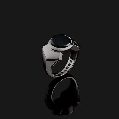 Kudos Ring aus Schwarzgold & Onyx