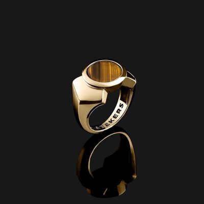 Anillo Kudos de Oro Vermeil y Ojo de Tigre