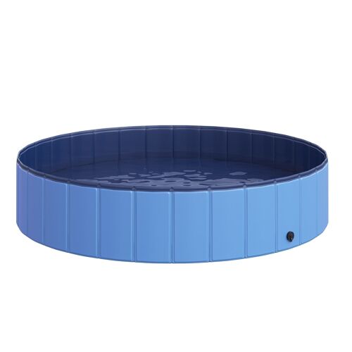 Wikinger Dog Pool Paddling Pool Swimming Pool Dog Bath PVC+Wood Blue Ø140 x H30 cm