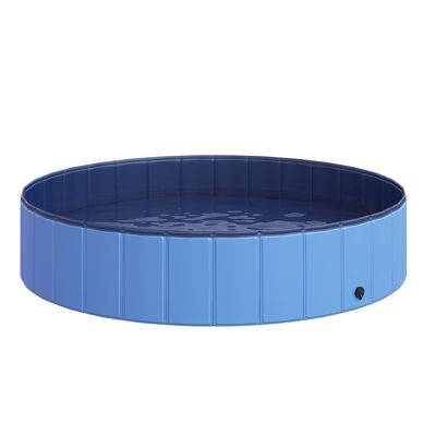 Wikinger Dog Pool Paddling Pool Swimming Pool Dog Bath PVC+Wood Blue Ø140 x H30 cm