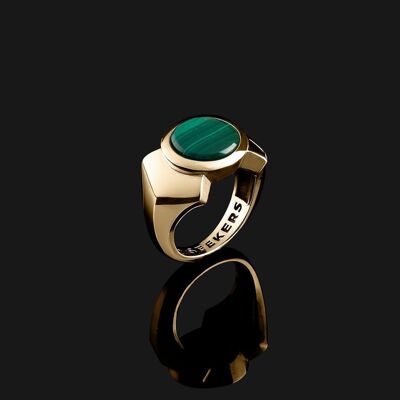Kudos Gold Vermeil & Green Malachite Ring
