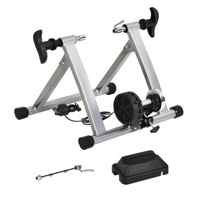 Rullo Wikinger, trainer per bicicletta, cyclette, freno magnetico, pieghevole, regolabile, 26"-28" o acciaio 700C, argento, 54.5x47.2x39.1 cm