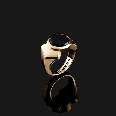 Kudos Ring aus Vermeil-Gold und Onyx