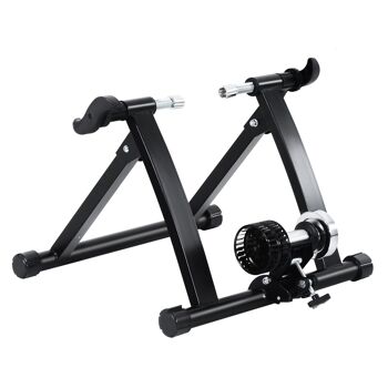 Wikinger home trainer vélo d'intérieur vélo d'appartement home trainer pliable frein magnétique 26"-28" acier noir 54.5x47.2x39.1 cm
