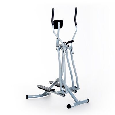 Wikinger cross trainer, elliptical trainer, ergometer, exercise bike, LCD display, steel, silver, 96x60x152cm