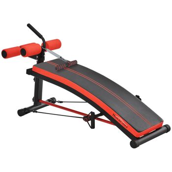 Wikinger banc d'entraînement banc abdominaux multifonction avec bandes d'entraînement fitness acier noir 139 x 58 x 71-81 cm