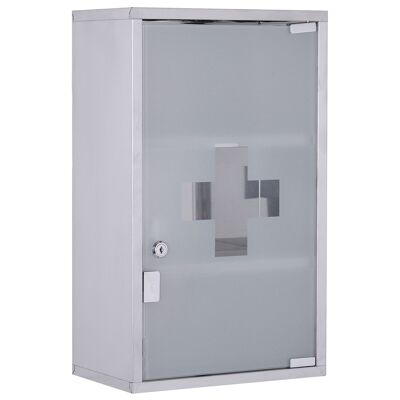 Wikinger medicine cabinet medicine cabinet first aid cabinet with lock stainless steel 30 x 18 x 50 cm 3