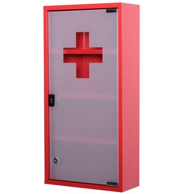 Wikinger Medizinschrank aus Edelstahl Medizinschrank Erste-Hilfe-Schrank mit Schloss (Modell 3)