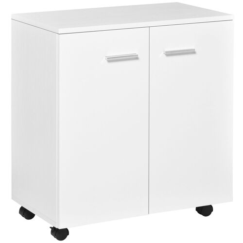 Wikinger cupboard chest of drawers kitchen cupboard trolley multifunctional trolley with 2 drawers white, chipboard, 60 x 35 x 65 cm