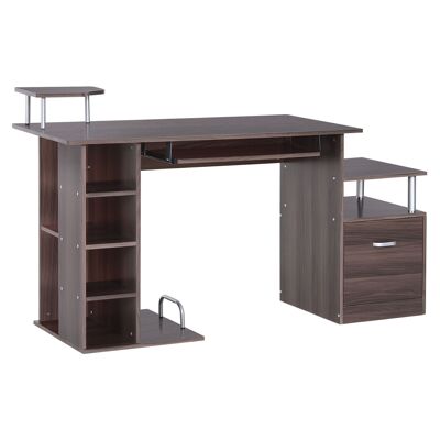 Wikinger table d'ordinateur bureau table de bureau table PC table de travail table combinée marron